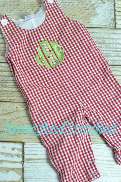 Personalized Baby Boy Christmas outfit - red corduroy monogrammed Christmas overalls, baby boy monogrammed 1st Christmas outfit personalized