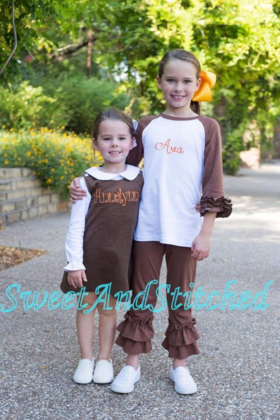 Girls Thanksgiving Dress, monogrammed thanksgiving dress, corduroy jumper, personalized Corduroy dress, Girls Fall Orange Pumpkin dress