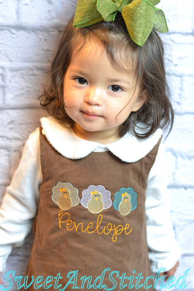 Girls Thanksgiving Dress, monogrammed thanksgiving dress, corduroy jumper, personalized Corduroy dress,
