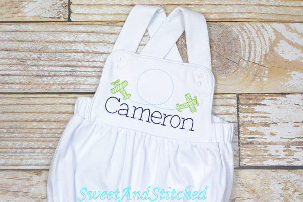 Monogrammed baby boy outfit, monogrammed boys bubble, baby boy romper, boys sunsuit, summer beach outfit, personalized baby boy clothing