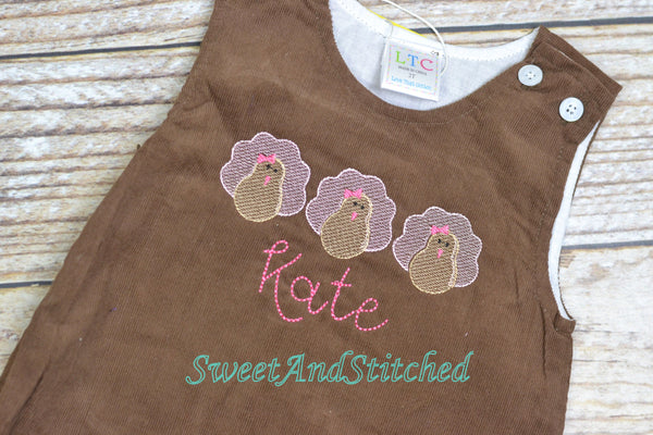 Girls Thanksgiving Dress, monogrammed thanksgiving dress, corduroy jumper, personalized Corduroy dress,