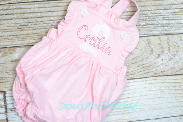 Monogrammed girls birthday outfit with number and name, girls birthday bubble cake smash outfit, 1st birthday cake smash outfit