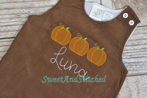 Girls Pumpkin Dress, monogrammed thanksgiving dress, corduroy jumper, personalized Corduroy pumpkin dress,