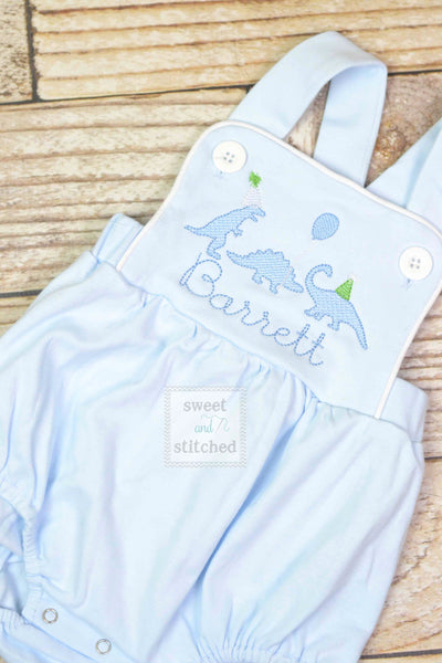 Monogrammed baby boy Birthday romper with dinosaurs, dinosaur birthday outfit, dinosaur themed cake smash outfit, balloon birthday outfit