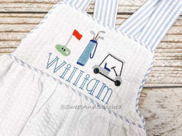 Monogrammed baby boy golf outfit, golf 1st birthday cake smash outfit, golf birthday outfit