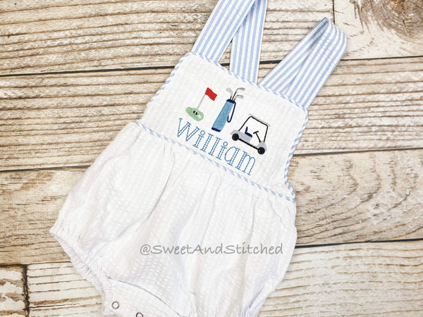 Monogrammed baby boy golf outfit, golf 1st birthday cake smash outfit, golf birthday outfit