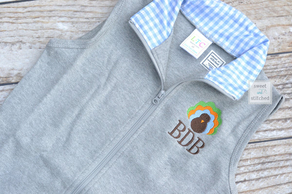 Monogrammed Boys pumpkin outfit, boys pumpkin vest, boys fall outfit