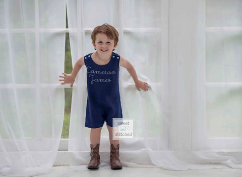 Monogrammed baby boy jon jon, baby boy outfit with patriotic monogram, beach outfit, monogrammed jon jon, 4th of july outfit
