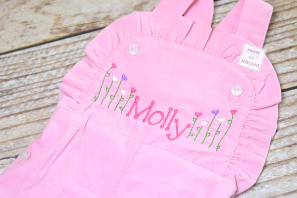 Baby girl monogrammed balloon birthday overalls, monogrammed 1st birthday party outfit, cake smash outfit