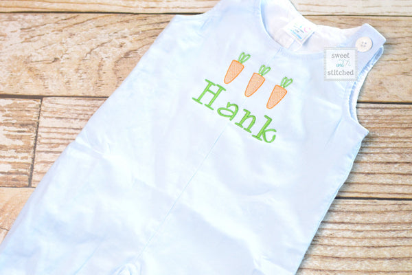 Personalized Boys Corduroy Easter outfit with carrot design and name - Baby Boy Easter Outfit, Easter overalls, Easter monogrammed outfit