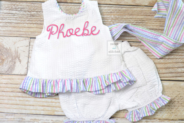 Baby girl swing back bloomer set with zoo theme, party animal birthday outfit, baby bloomer set, cake smash outfit, swing back set