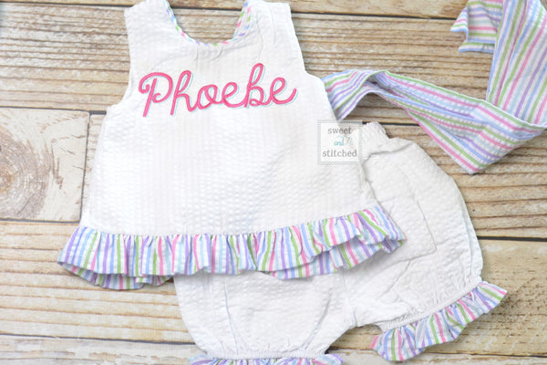 Baby girl swing back bloomer set with zoo theme, party animal birthday outfit, baby bloomer set, cake smash outfit, swing back set