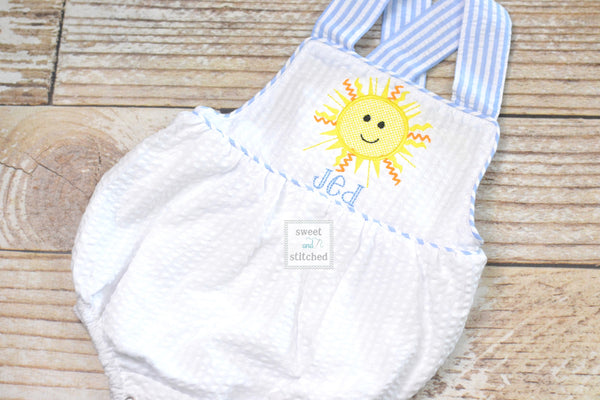 Monogrammed baby boy sunshine birthday outfit, sun 1st birthday cake smash outfit, sun birthday outfit