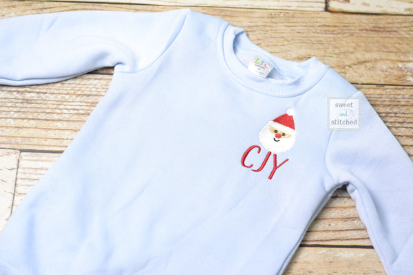 Monogrammed Christmas sweater, Christmas sweatshirt, boys monogrammed sweatshirts, Christmas outfit, Christmas jacket, santa outfit