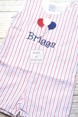 Monogrammed Boys red white and blue romper, Boys 4th of July Outfit, patriotic birthday outfit, jon jon, toddler patriotic birthday