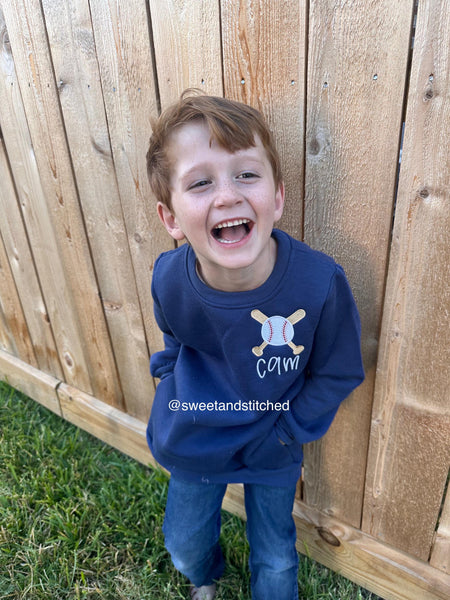 Monogrammed baseball sweatshirt, little brother baseball sweatshirt, boys monogrammed sweatshirts, baseball jacket