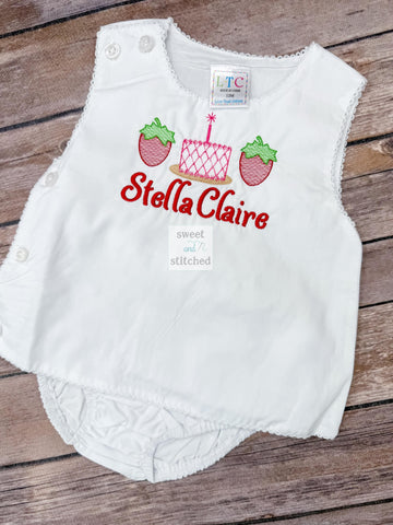 Monogrammed Baby Girl Diaper Set, White Cake Smash Outfit with Bows