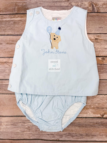 Monogrammed Baby Boy Birthday Outfit, Cake Smash Diaper Set