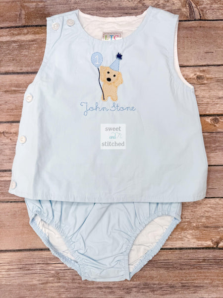 Monogrammed Baby Boy Birthday Outfit, Cake Smash Diaper Set
