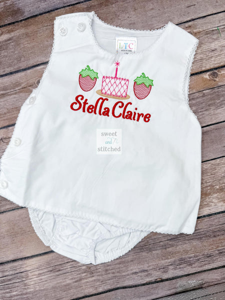 Monogrammed Baby Girl Diaper Set, White Cake Smash Outfit with Bows