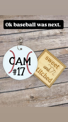 Monogrammed bag tags, baseball bag tags, sports bag tags, personalized bag tags