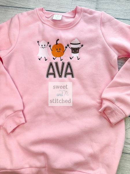Monogrammed Fall Sweatshirt, Halloween sweatshirt, Thanksgiving sweater, pumpkin patch sweatshirt