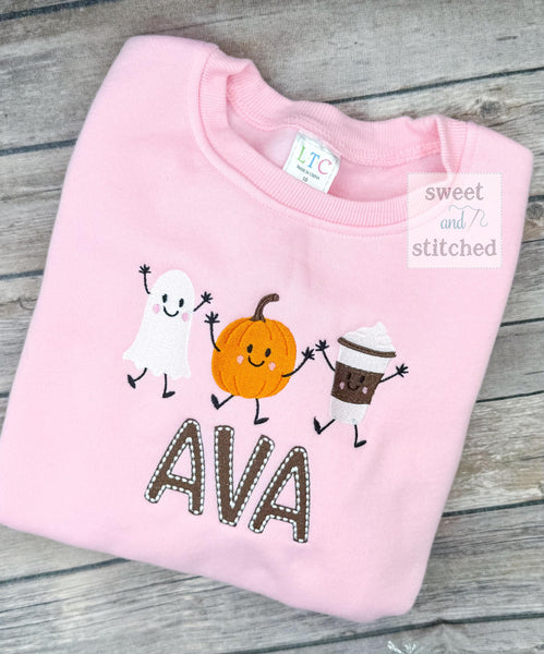 Monogrammed Fall Sweatshirt, Halloween sweatshirt, Thanksgiving sweater, pumpkin patch sweatshirt