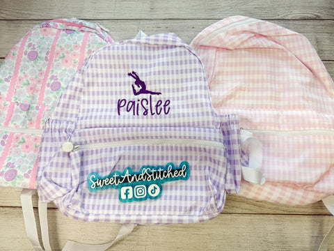 Monogrammed nylon backpacks, back to school wipable backpacks
