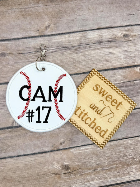 Monogrammed bag tags, baseball bag tags, sports bag tags, personalized bag tags