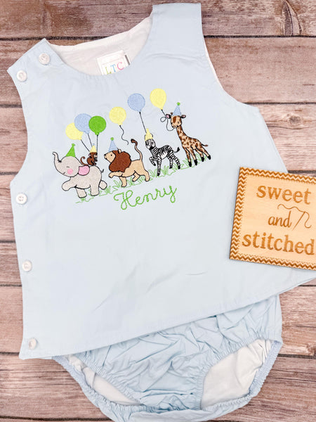 Monogrammed Baby Boy zoo Birthday Outfit, safari Cake Smash Diaper Set