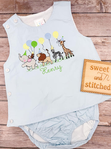 Monogrammed Baby Boy zoo Birthday Outfit, safari Cake Smash Diaper Set