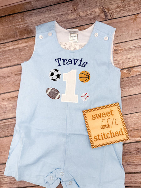 Baby Boys sports themed Birthday romper, football, basketball, soccer, baseball boys sports cake smash outfit, 1st birthday sports Jon Jon