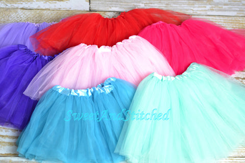 Girls Tutu in Newborn (0-6M) and 6M+ size - the perfect accessory for birthday outfits and holiday outfits! - Sweet and Stitched