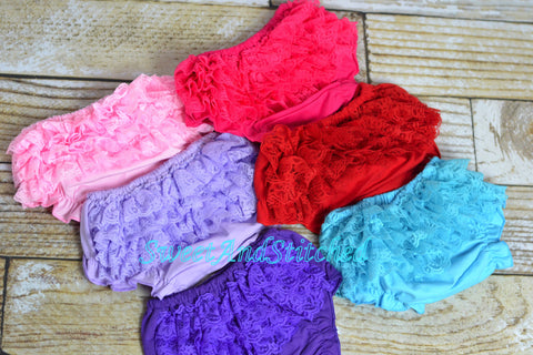 Ruffle Bloomers in 12M-24M - the perfect accessory for birthday outfits and holiday outfits! - Sweet and Stitched