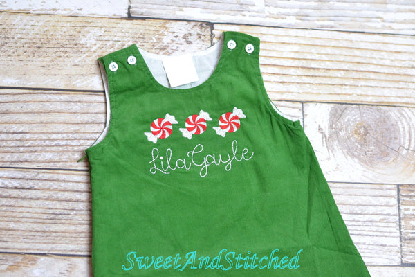 Girls Reindeer dress - Monogrammed Christmas Dress - Corduroy Christmas jumper dress - baby girl christmas outfit