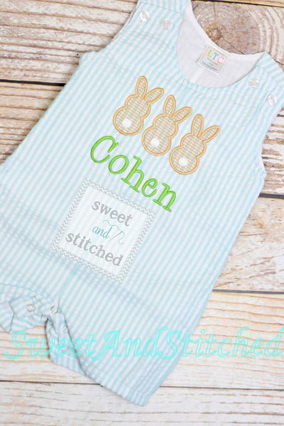 Monogrammed Boys Easter Romper, Baby boy EasterOutfit, Personalized easter outfit, monogrammed easter outfit