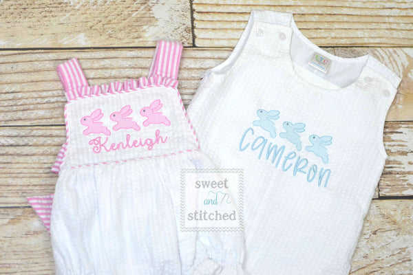 Monogrammed Boys Easter Romper, Baby boy Easter Outfit