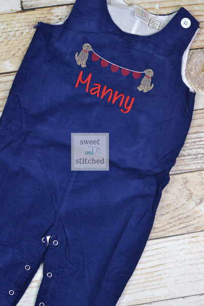 Baby boy Valentine&#39;s outfit, Toddler Boys Valentine overalls, Boys monogrammed valentine outfit, dog design with hearts