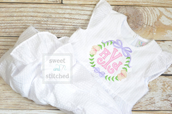 Monogrammed Seersucker Easter dress with bunnies, baby girl easter dress personalized, white seersucker easter dress with bunnies