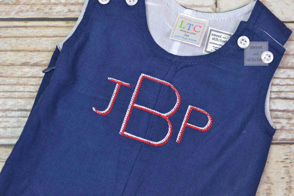 Monogrammed baby boy jon jon, baby boy outfit with patriotic monogram, beach outfit, monogrammed jon jon, 4th of july outfit