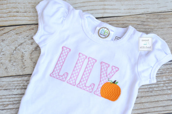 Girl Pumpkin Shirt pumpkin tee, monogrammed pumpkin shirt, girl halloween shirt - thanksgiving shirt
