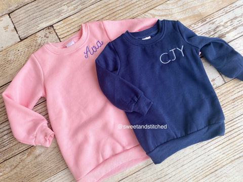 Mini boys Blue Check Monogram Sweatshirt