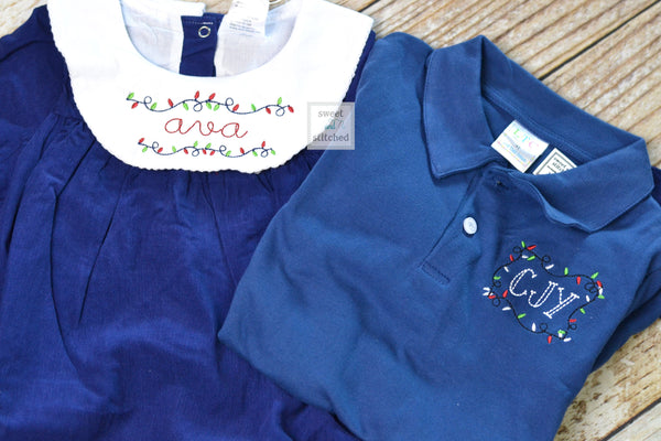 Boys Monogrammed Christmas polo style shirt, monogrammed Christmas dress shirt, Christmas outfit, monogrammed shirt for santa pictures