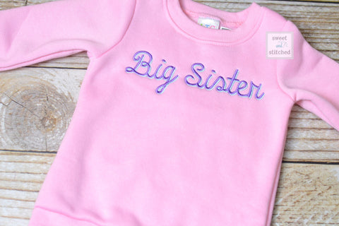 Monogrammed Big Sister outfit, Big sister sweatshirt, Big sister shirt, girls sweatshirt