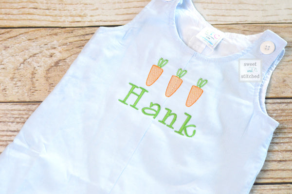 Personalized Boys Corduroy Easter outfit with carrot design and name - Baby Boy Easter Outfit, Easter overalls, Easter monogrammed outfit