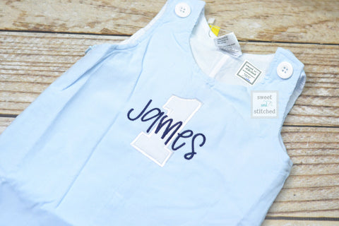 Personalized Boys Corduroy Birthday outfit with 1 and name - Baby Boy cake smash Outfit, Birthday overalls, 1st birthday outfit