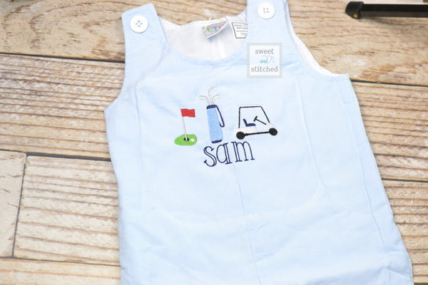 Monogrammed baby boy golf outfit, golf 1st birthday cake smash outfit, golf birthday outfit, birthday overalls, golf birthday outfit