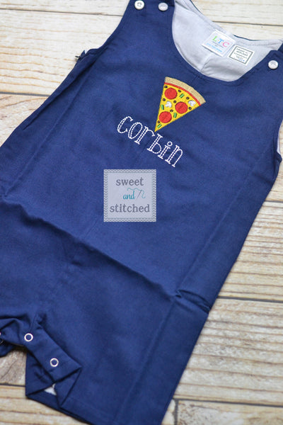 Monogrammed baby boy pizza jon jon, baby boy outfit with pizza party design, summer outfit, pizza cake smash outfit