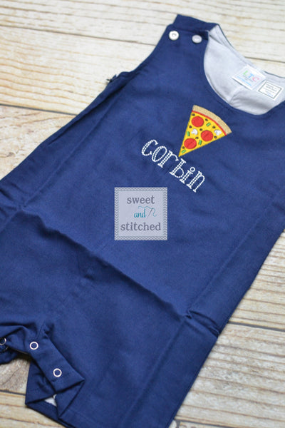 Monogrammed baby boy pizza jon jon, baby boy outfit with pizza party design, summer outfit, pizza cake smash outfit
