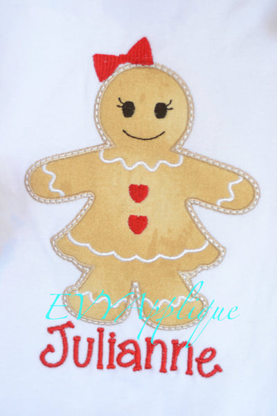 Girls Christmas Gingerbread shirt personalized, personalized girls christmas outfit, gingerbread girl outfit!  Personalized christmas outfit